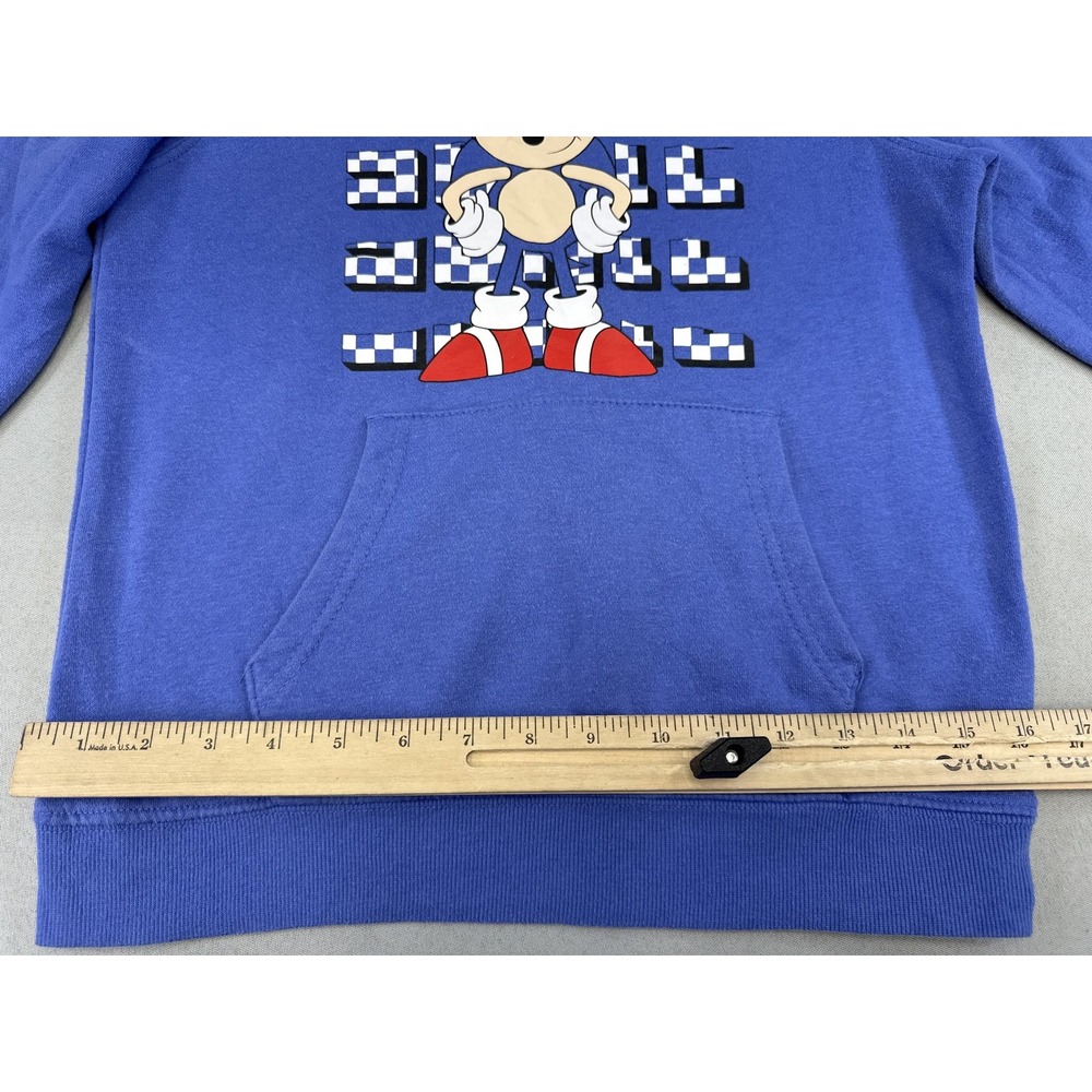 SONIC THE HEDGEHOG Graphic Pullover Hoodie M Blue 60%COTTON 40%POLYESTER - Picture 4 of 9